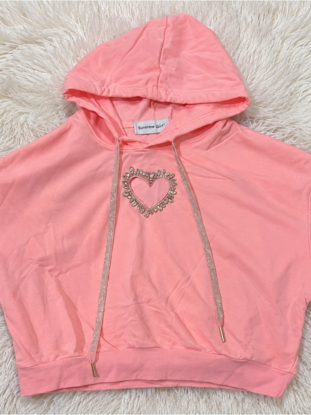 Shadri’elle Pink Rhinestone Heart 2-Piece Jogger Set – Size L
